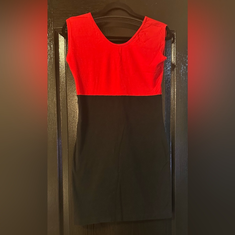 Vintage American Apparel Black/Red Fitted Reversible Dress, Large